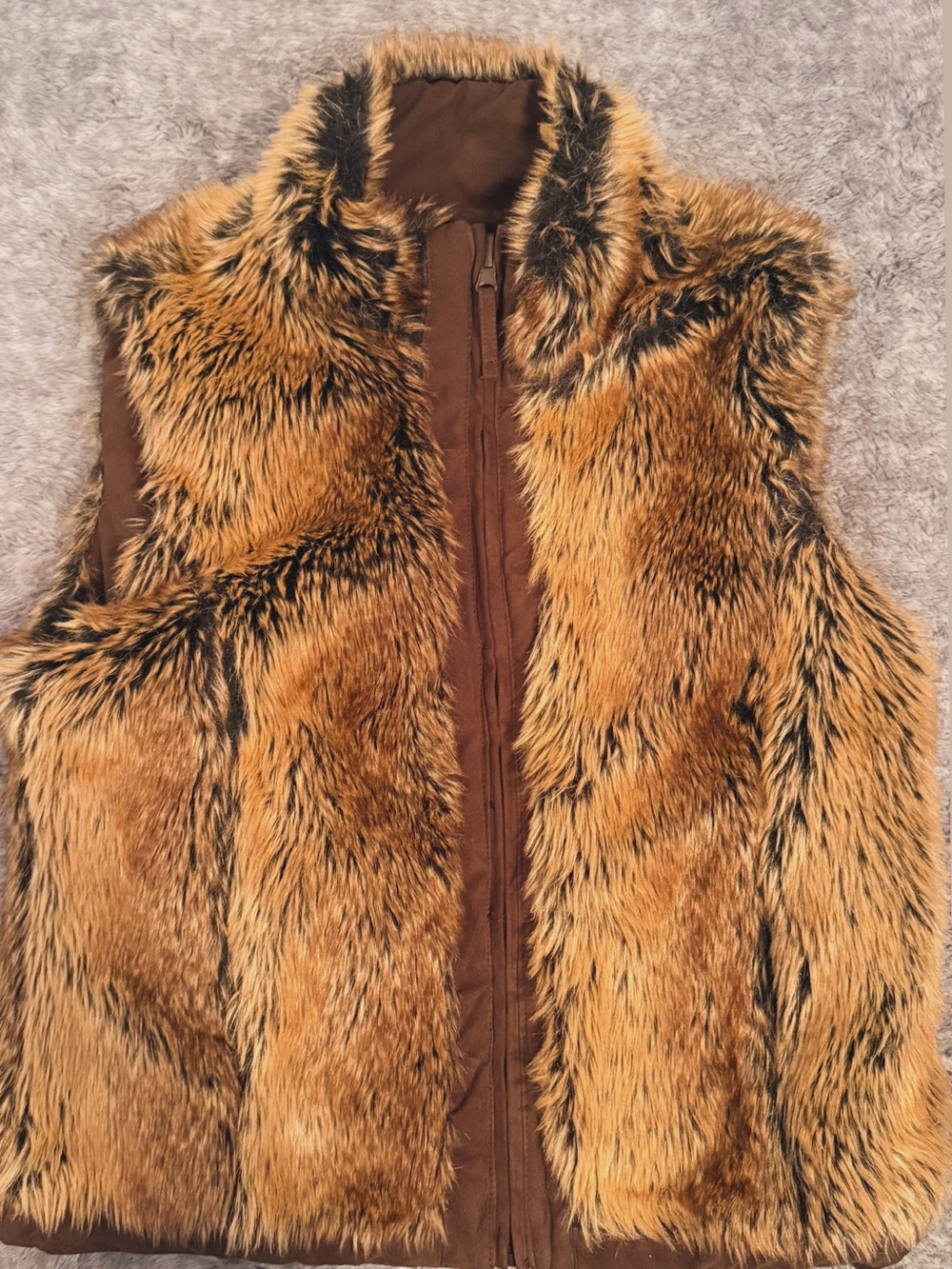 Faux Fur Brown Vest - Women